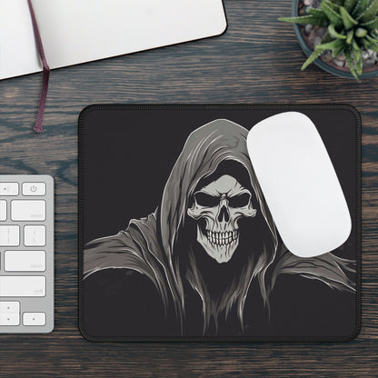 Grim Reaper Hooded Skull Mouse Pad