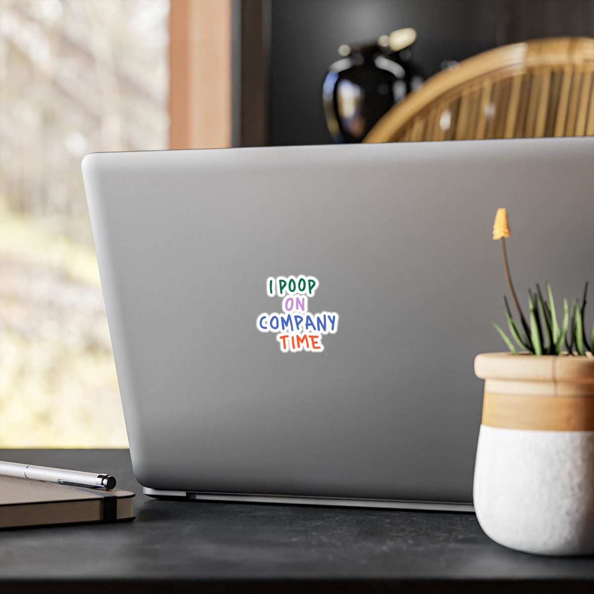 I Poop on Company Time Kiss-Cut Vinyl Sticker