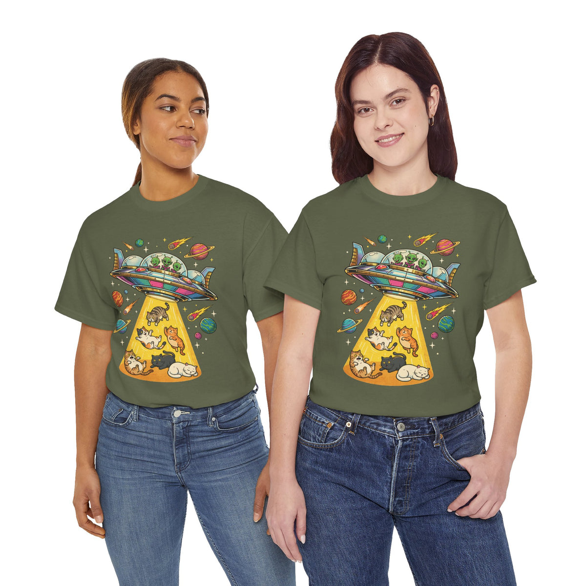 Alien Cat Abduction T-Shirt