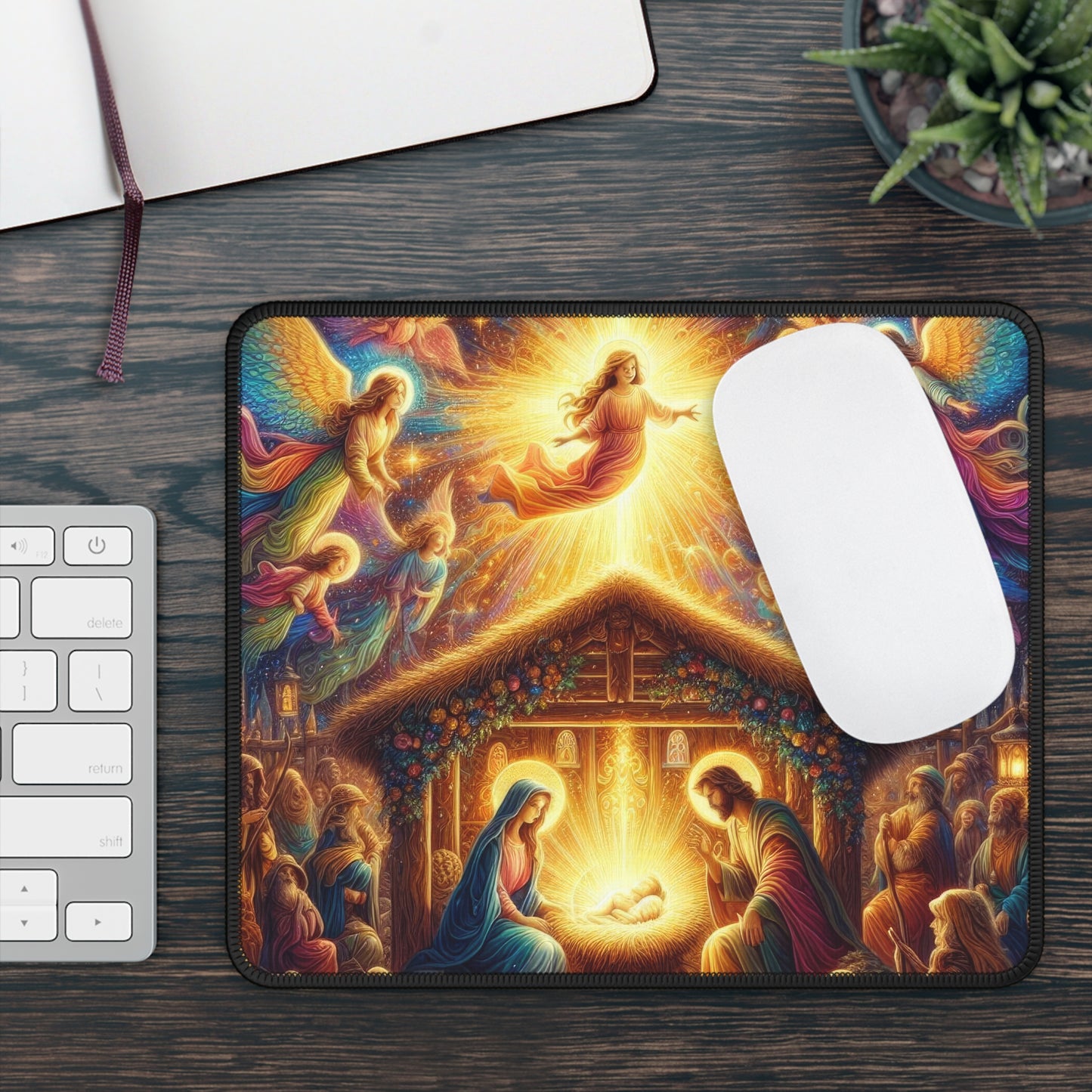 Heavenly Nativity Glow Mouse Pad