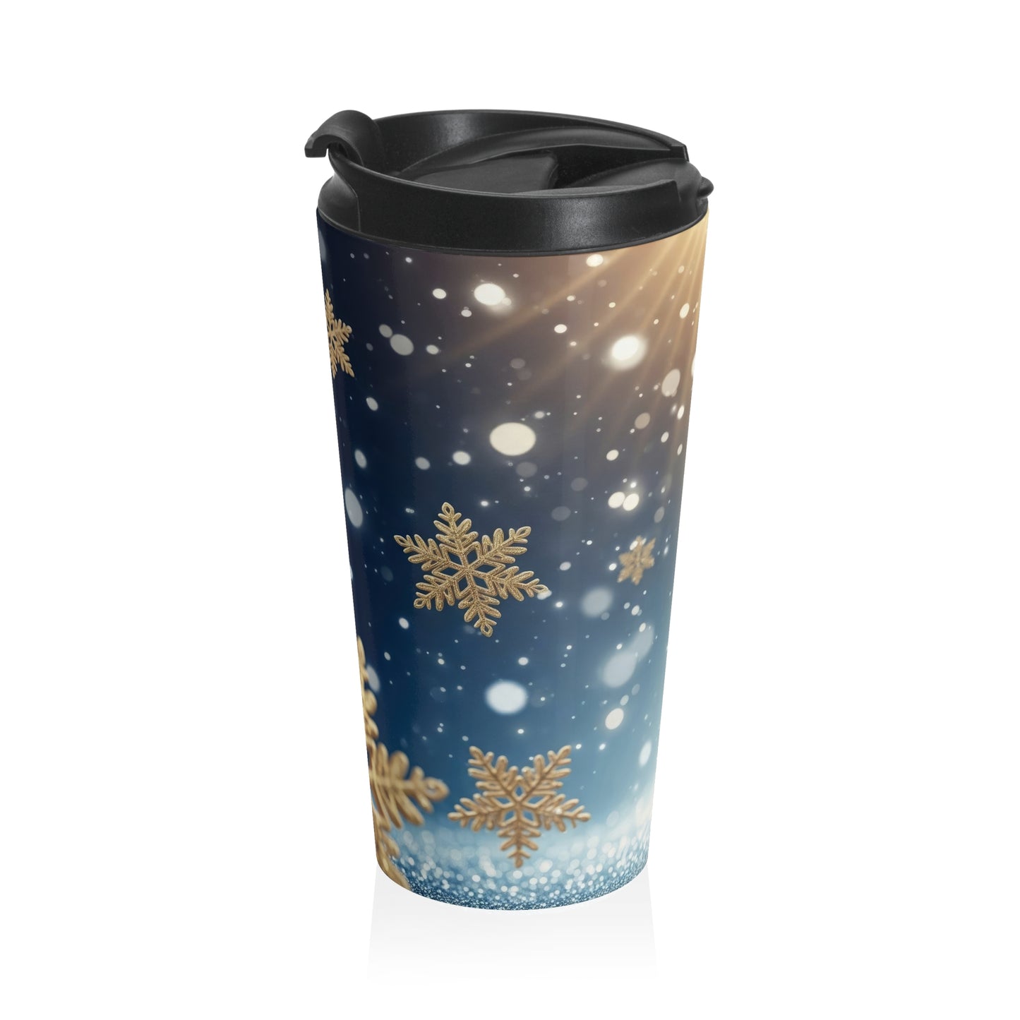 Golden Snowfall Travel Mug