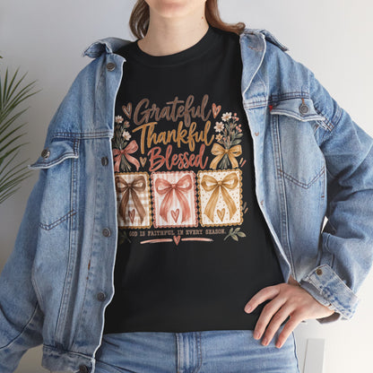 Grateful Thankful Blessed Christian T-Shirt