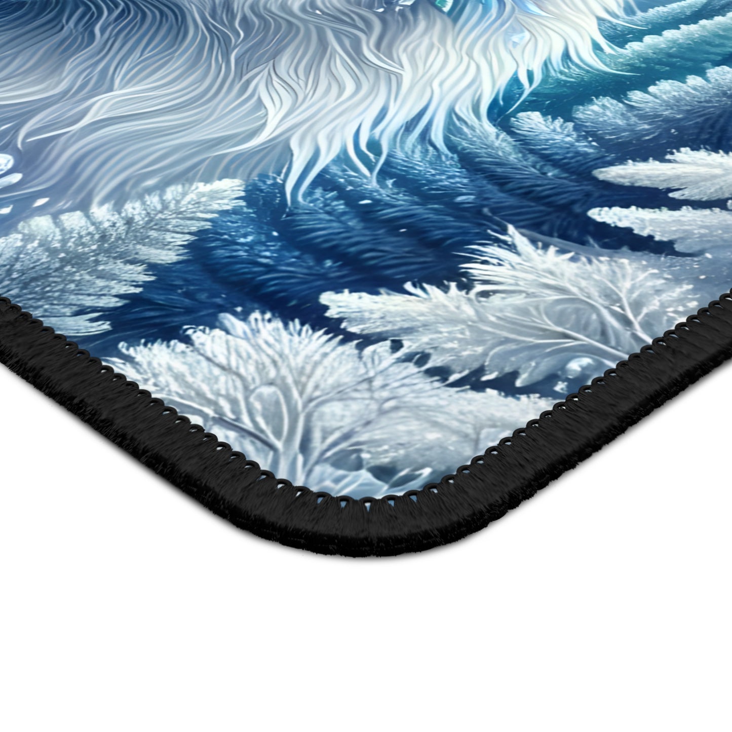 Aurora Frost Wolf Mouse Pad