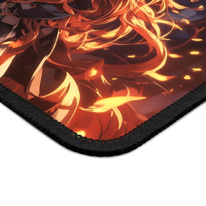 Fire Spirit Anime Girl Mouse Pad
