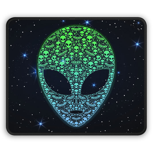 Cosmic Alien Face Mouse Pad