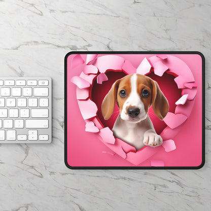 Puppy Love Hearts Mouse Pad