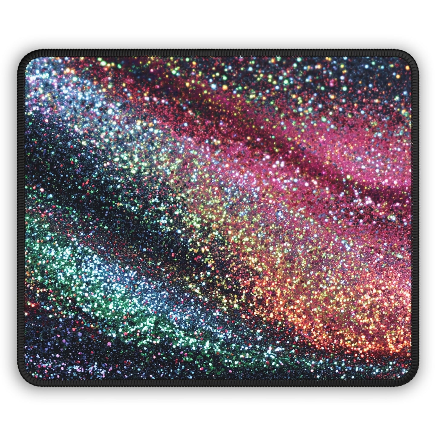 Rainbow Glitter Wave Mouse Pad