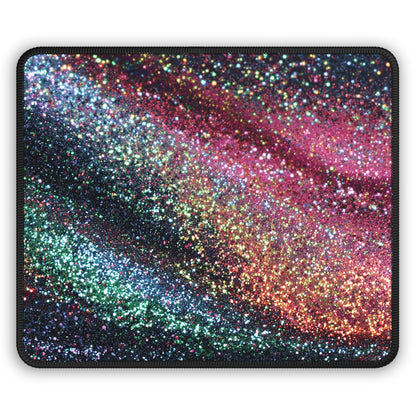 Rainbow Glitter Wave Mouse Pad