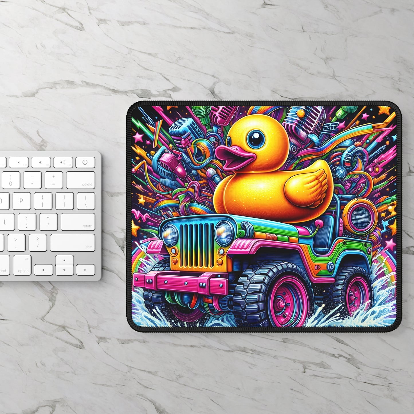 Rainbow Duck Jeep Mouse Pad