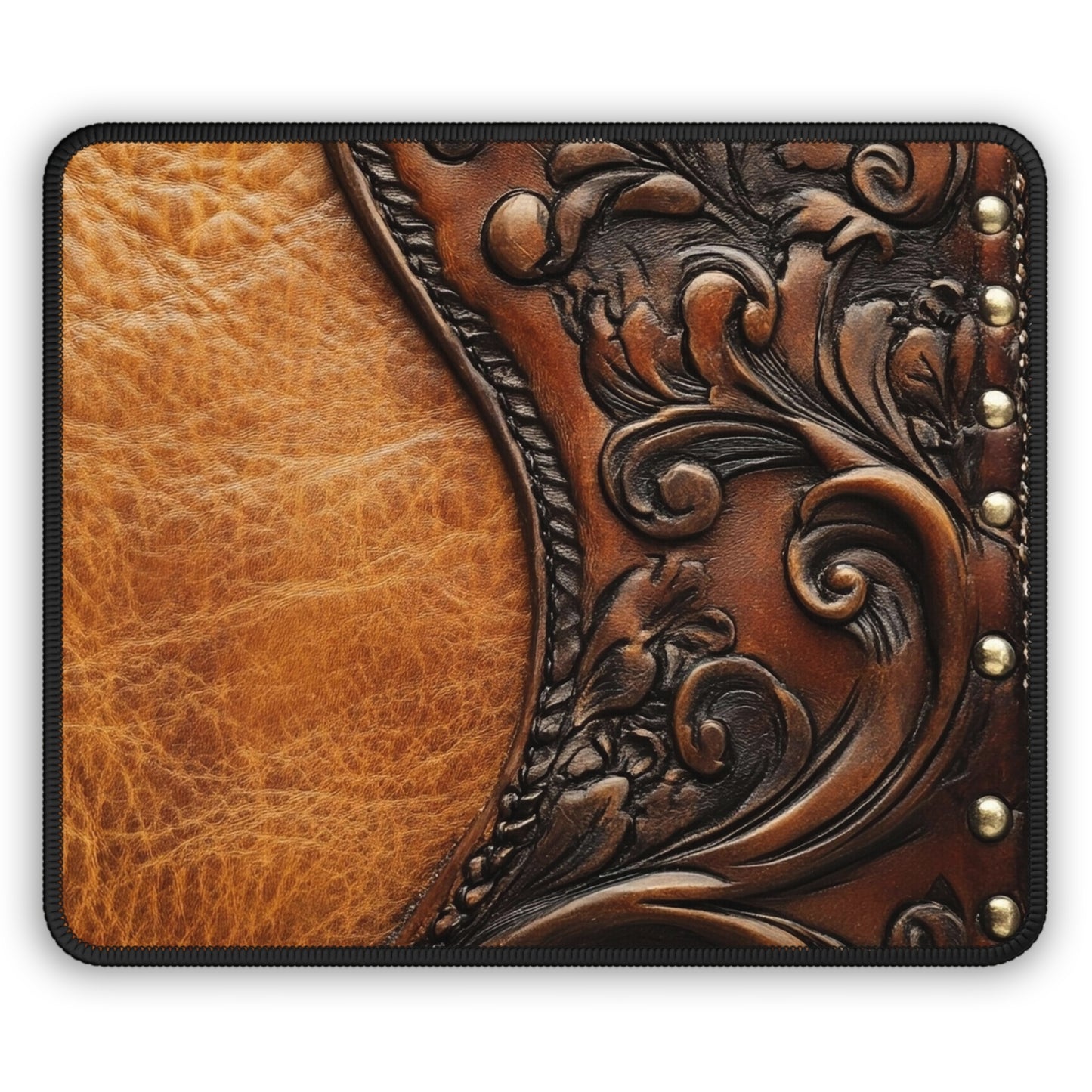 Rustic Tooled Leather Mouse Pad