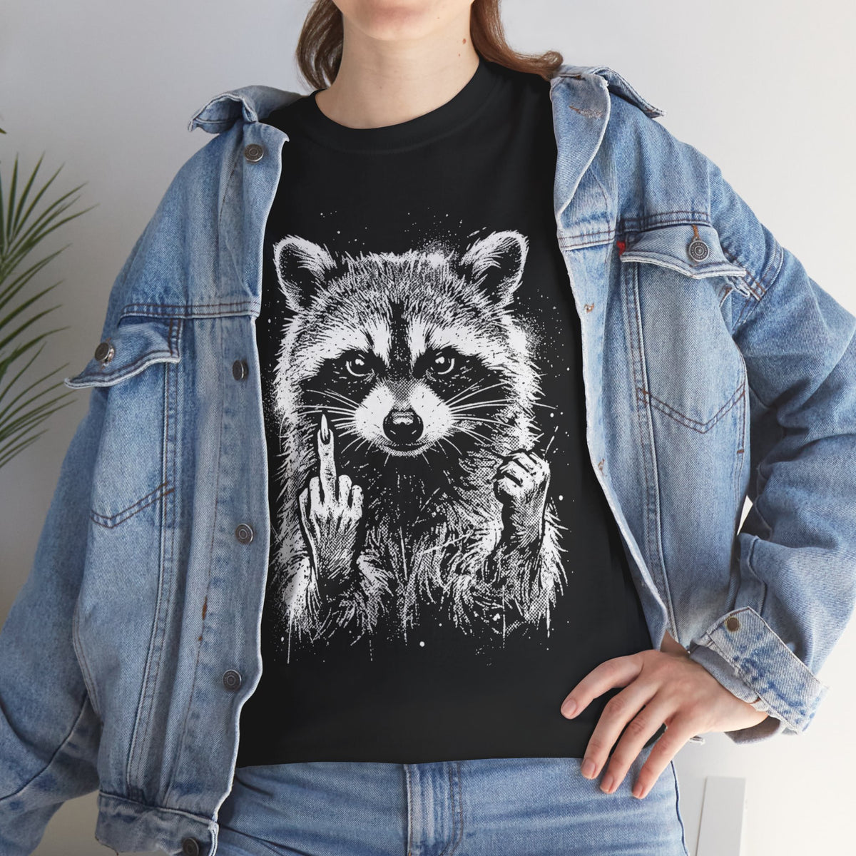 Rude Raccoon Middle Finger T-Shirt