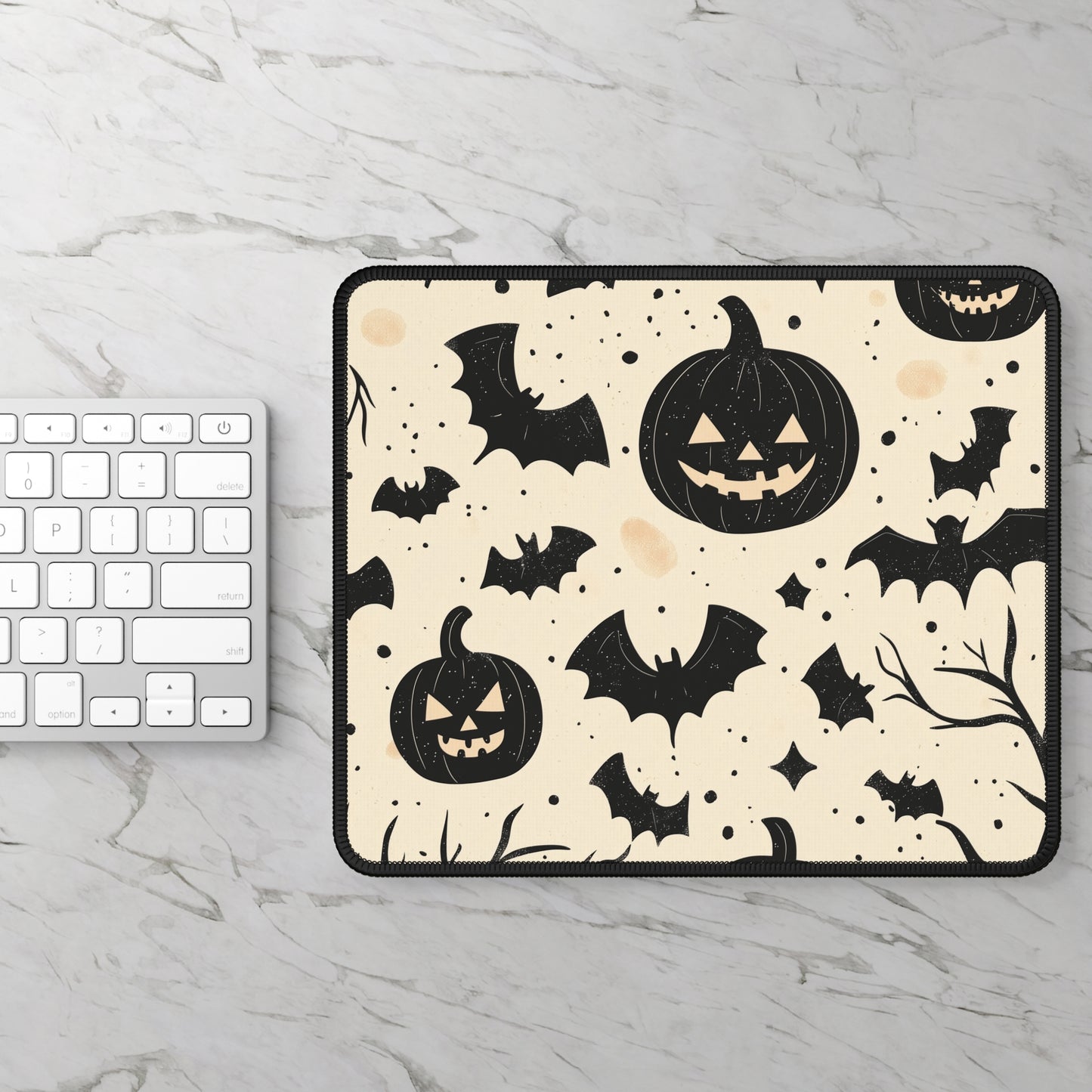 Spooky Bats & Pumpkins Mouse Pad