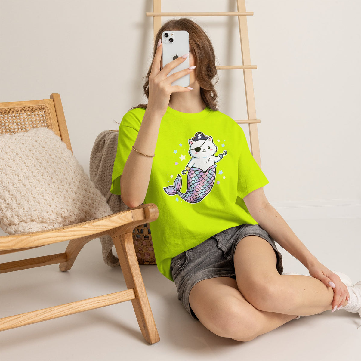 Pirate Mermaid Cat T-Shirt