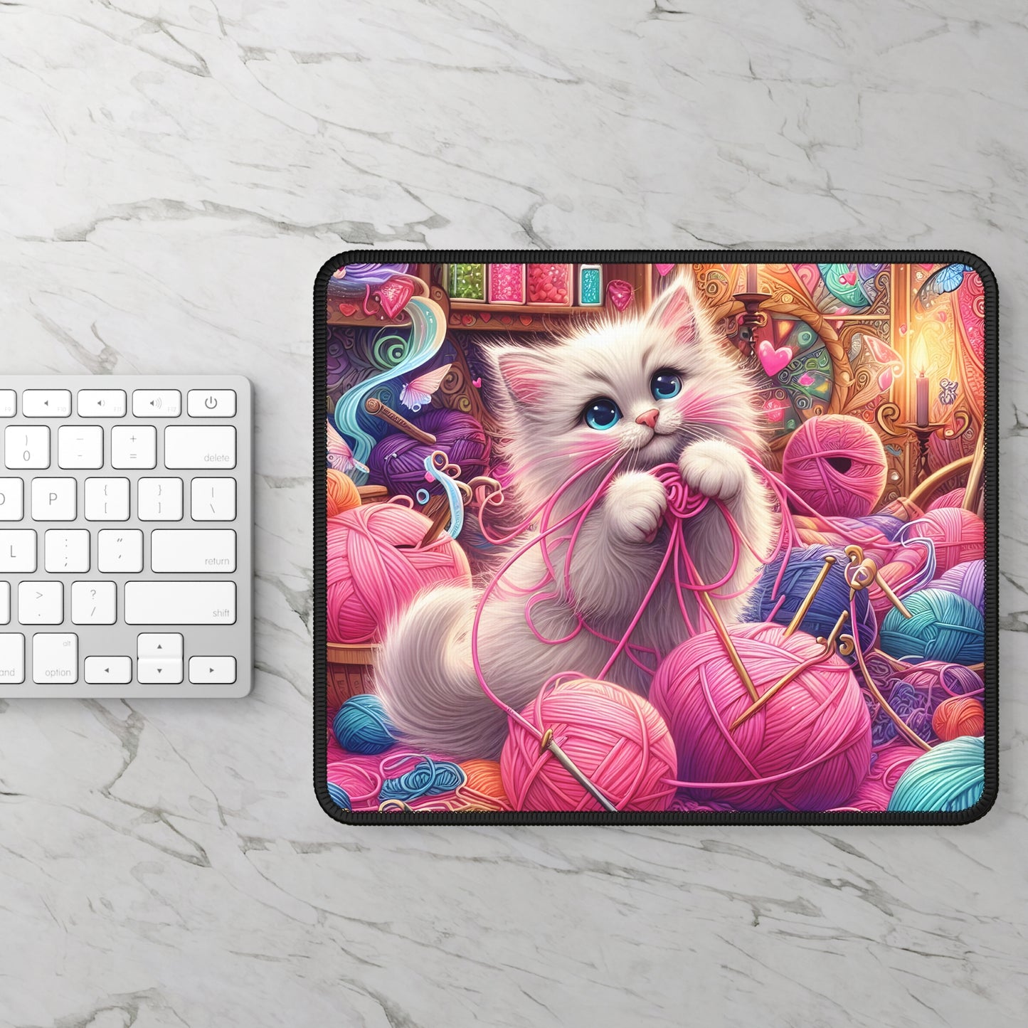 Yarn Mischief Kitten Mouse Pad