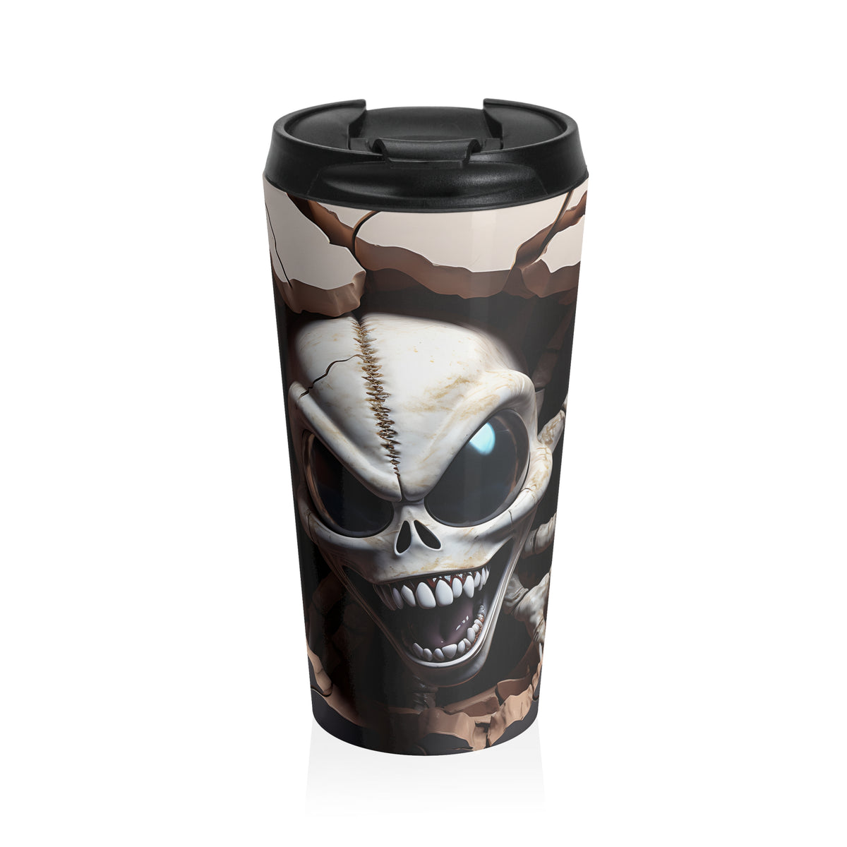 Creepy Alien Skeleton Breakout Stainless Steel Travel Mug