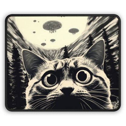 Alien Invasion Cat Mouse Pad