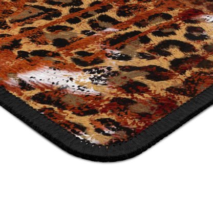 Wild Terrain Mouse Pad – 9x7 Neoprene Desk Mat with Cowhide and Leopard Print Fusion Design