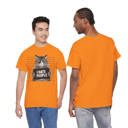 I Hate People Cat Mugshot T-Shirt