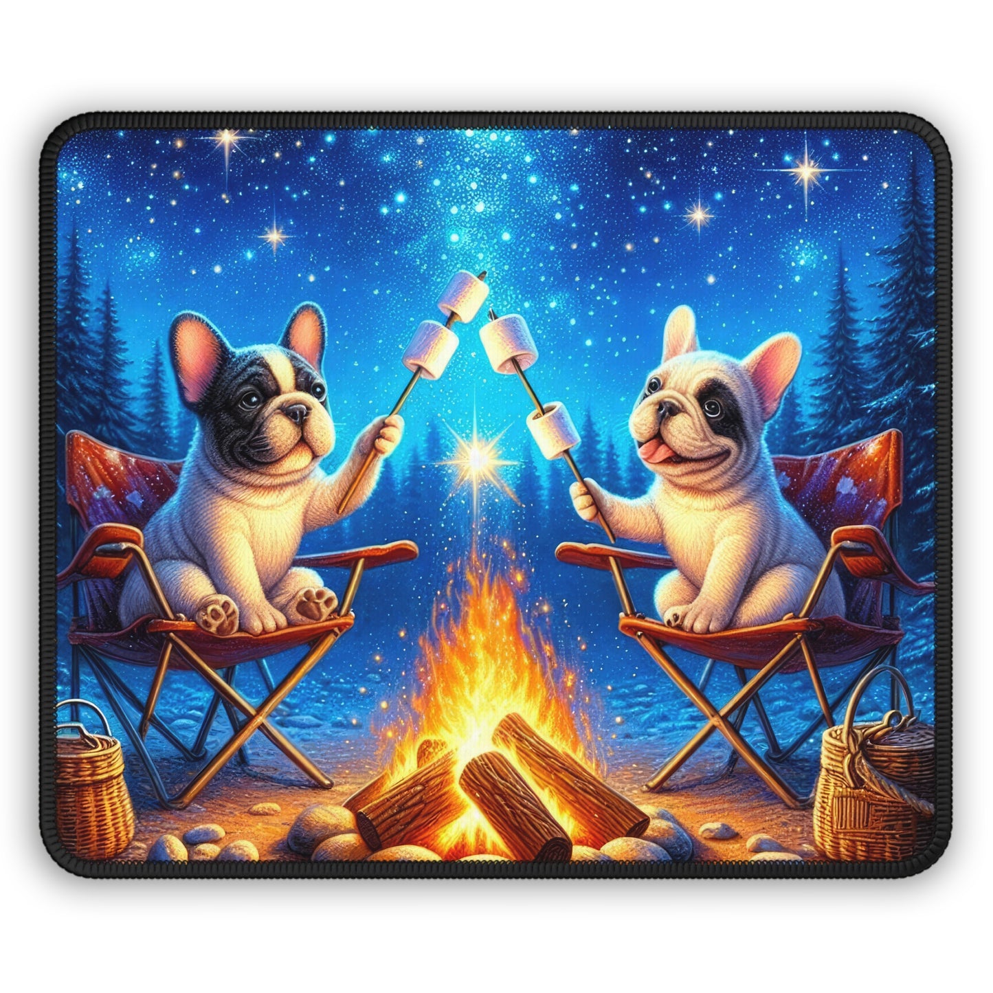 Campfire Marshmallow Pups Mouse Pad