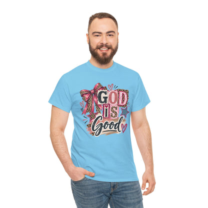 God Is Good Leopard Bow Christian T-Shirt