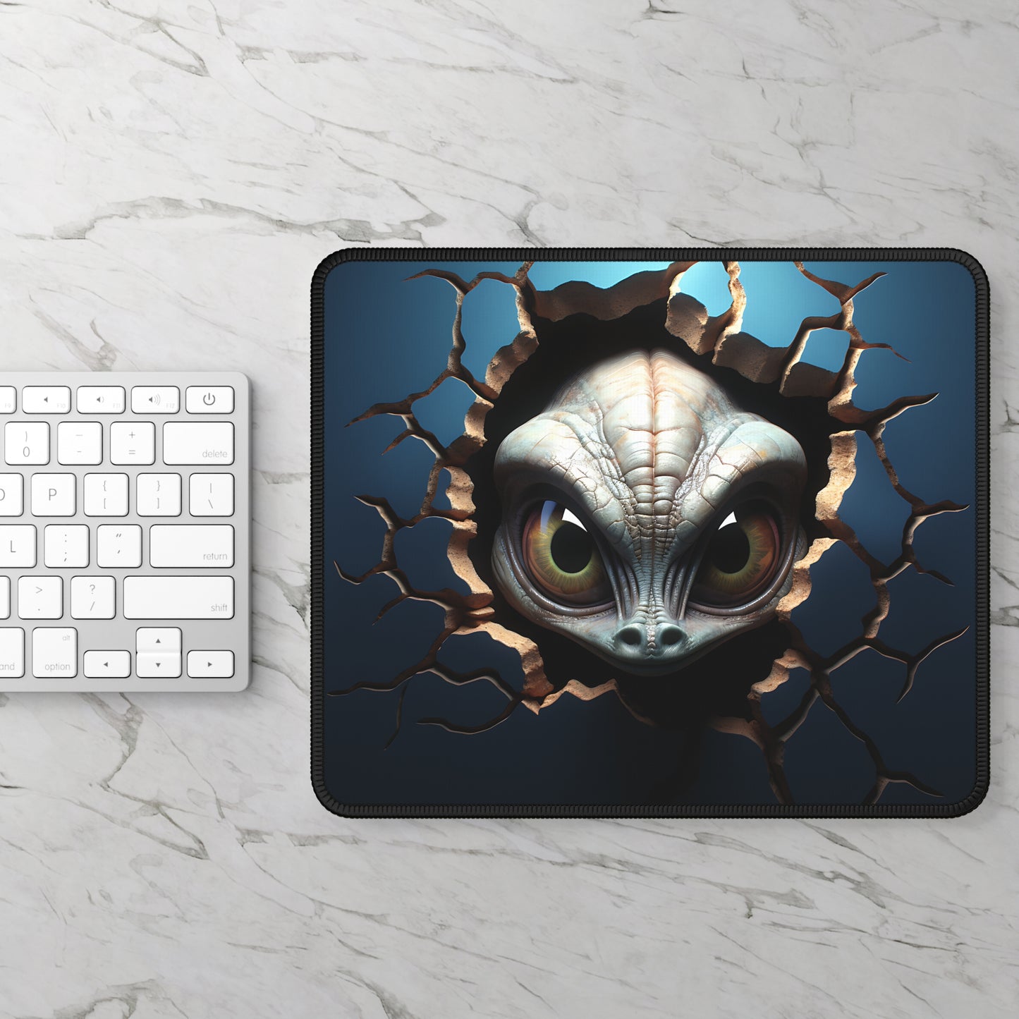 Alien Breaking Through the Wall Mouse Pad