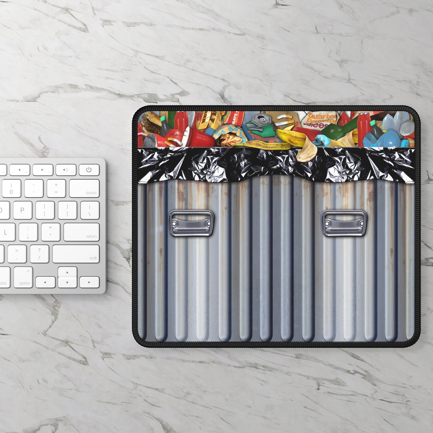 Overflowing Trash Can Mouse Pad