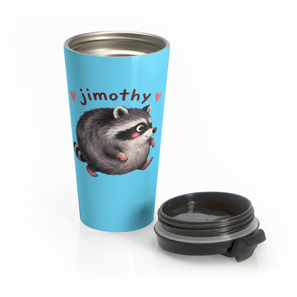 Cute Jimothy Raccoon Stainless Steel Travel Mug (15oz)