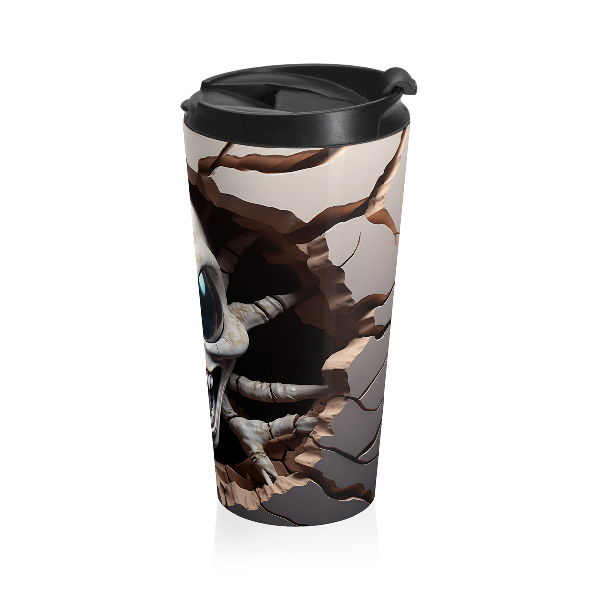 Creepy Alien Skeleton Breakout Stainless Steel Travel Mug