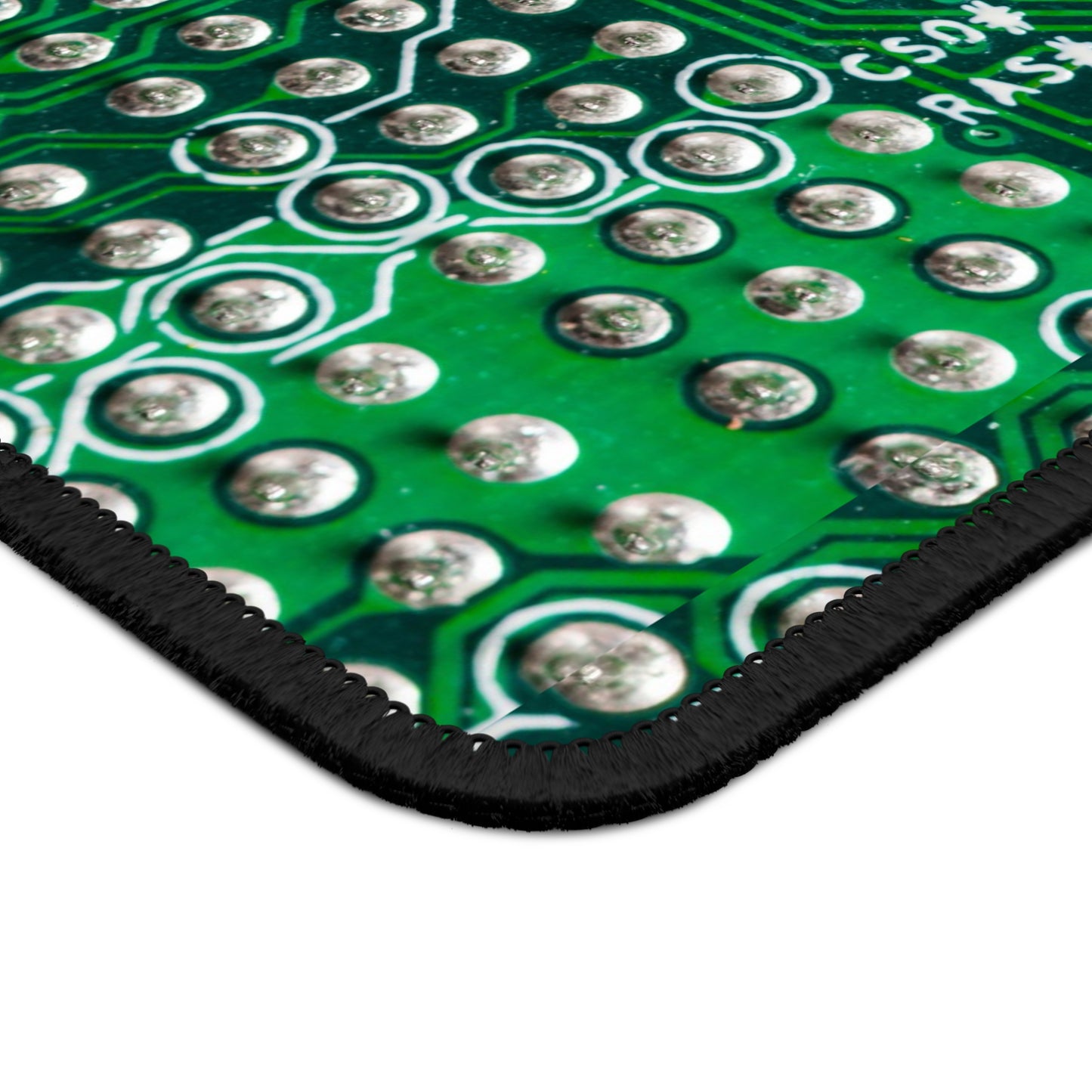 Green Circuit Grid Mouse Pad