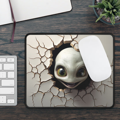 Alien Peeking Through the Wall Mouse Pad