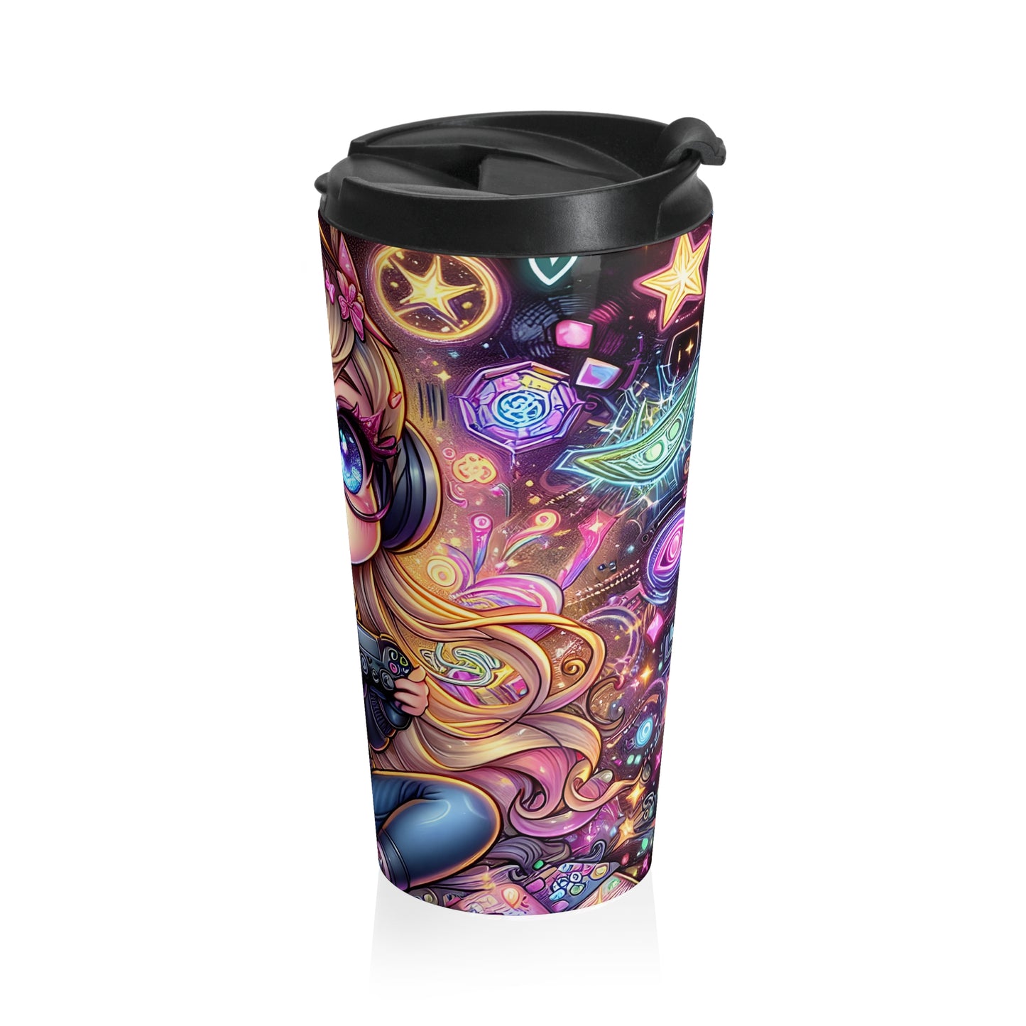 Chibi Gamer Girl Travel Mug