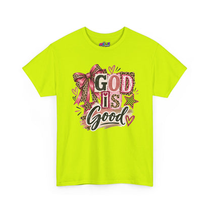 God Is Good Leopard Bow Christian T-Shirt