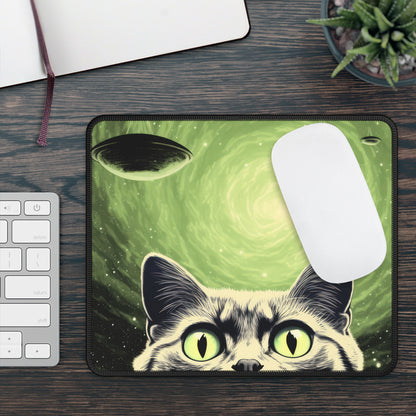 Cosmic UFO Cat Mouse Pad