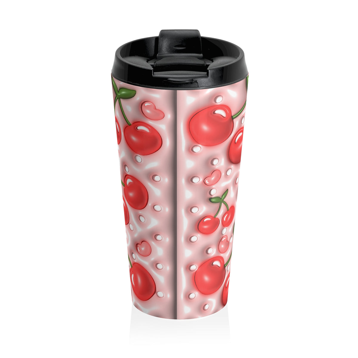 Cherry Bomb Pink Cherry Stainless Steel Travel Mug