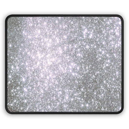 Silver Stardust Sparkle Mouse Pad