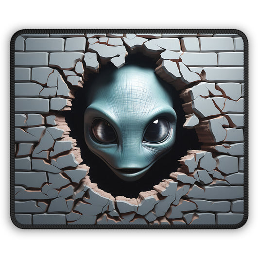 Alien Peeking Through the Wall Mouse Pad