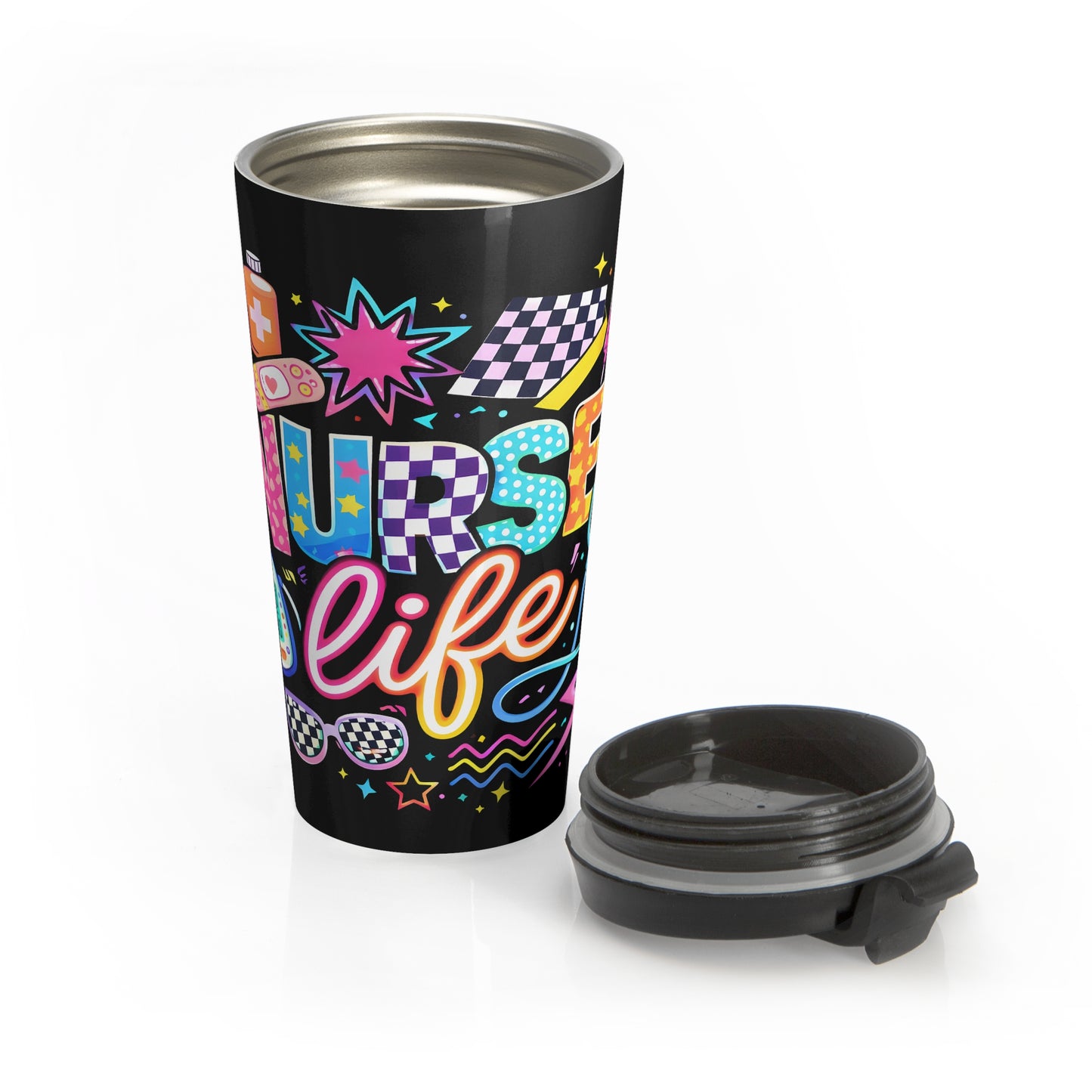 Nurse Life Stainless Steel Travel Mug – 15oz
