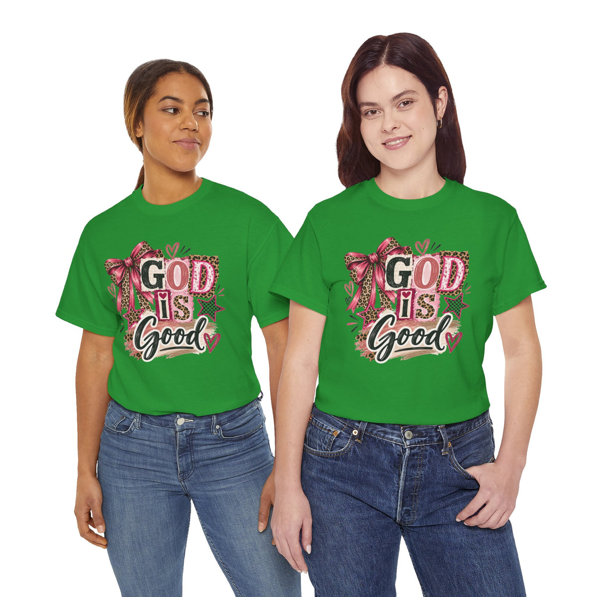 God Is Good Leopard Bow Christian T-Shirt