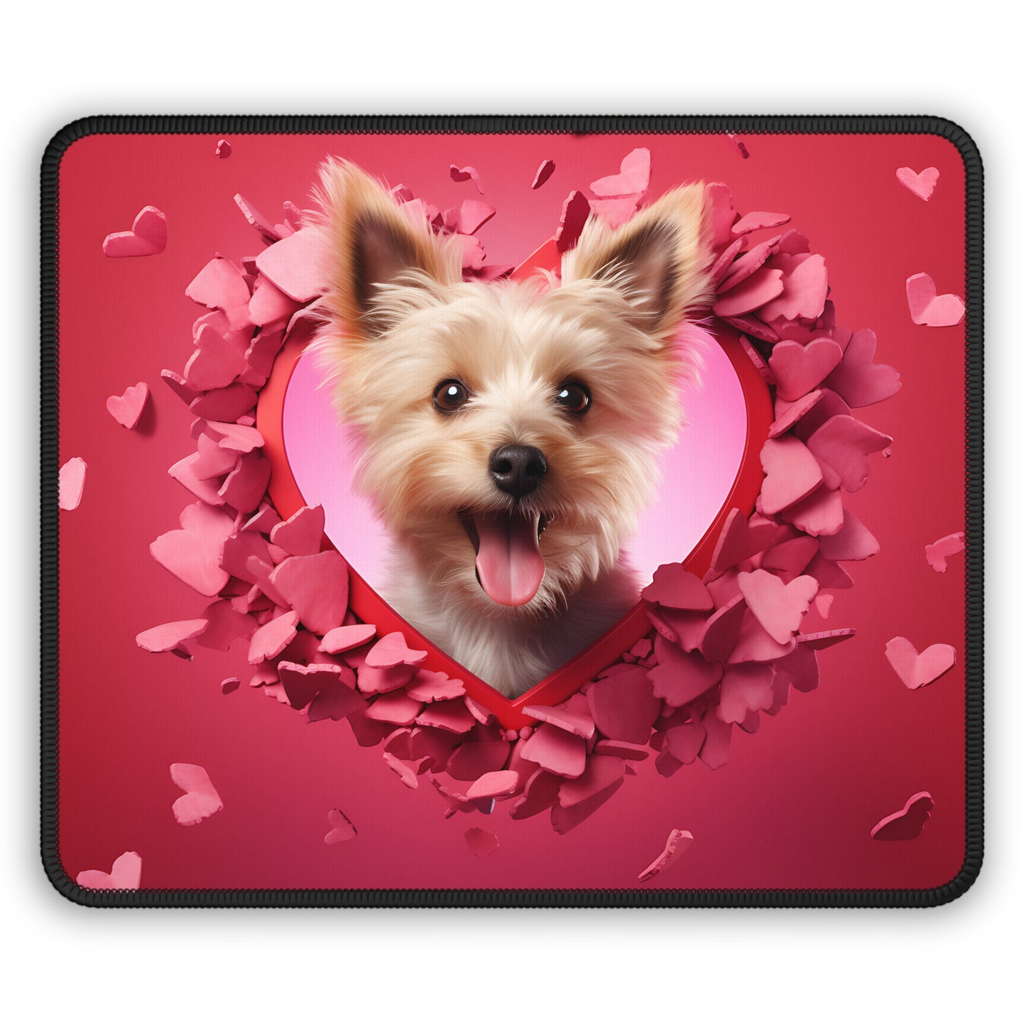 Puppy Love Hearts Mouse Pad