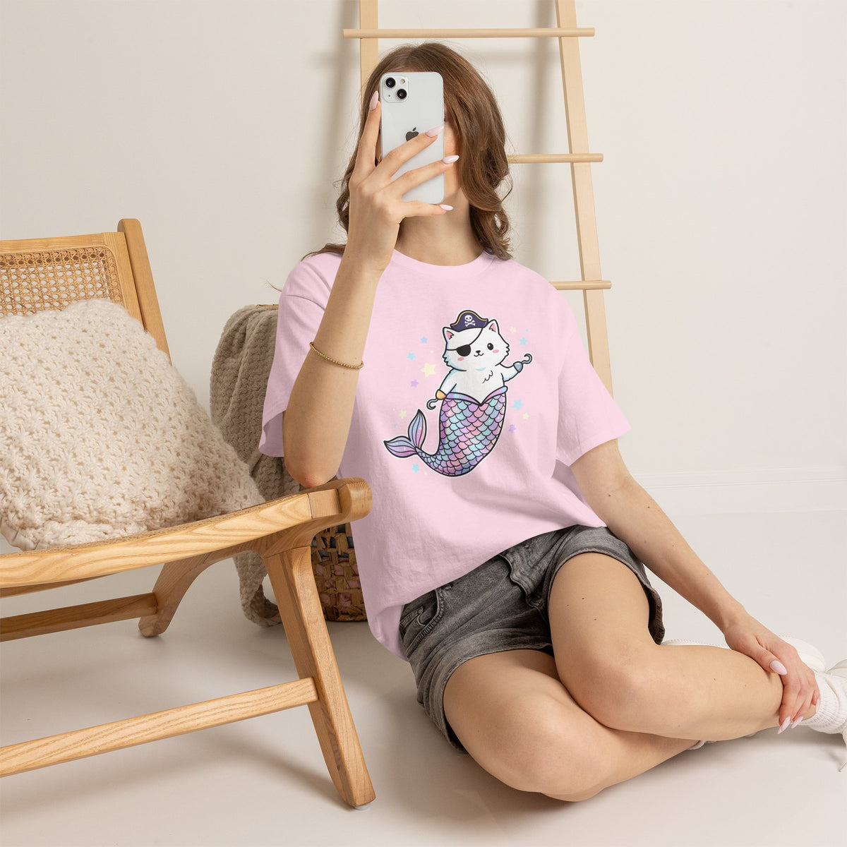 Pirate Mermaid Cat T-Shirt
