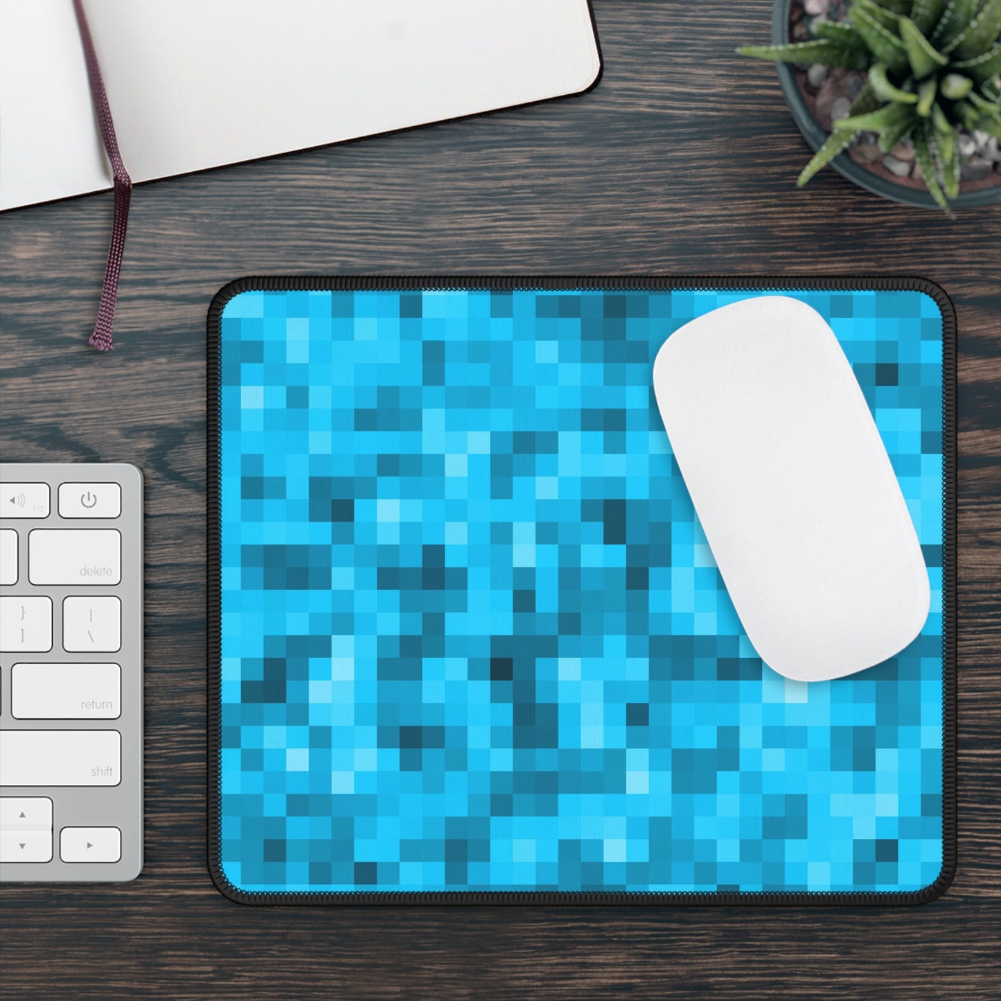 Ocean Pixel Blue Mouse Pad