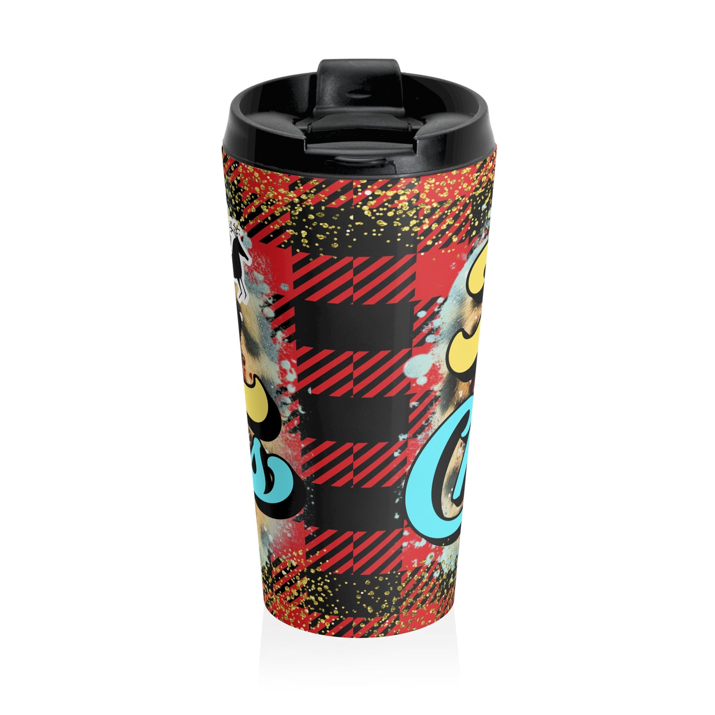 Merry Christmas Plaid Travel Mug