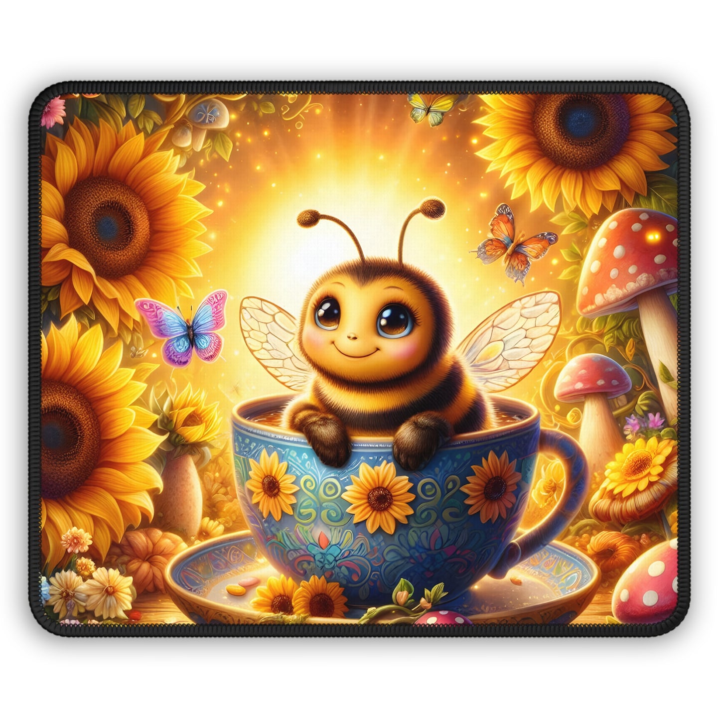 Sunny Sip Bee Mouse Pad