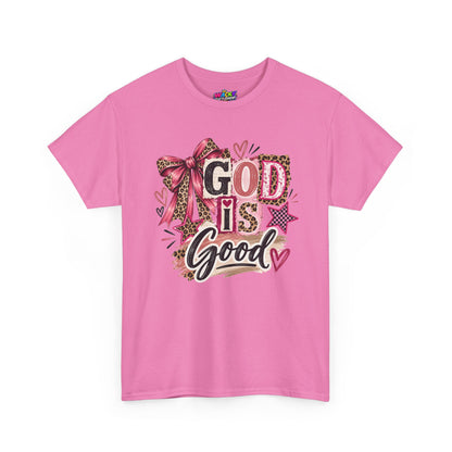 God Is Good Leopard Bow Christian T-Shirt
