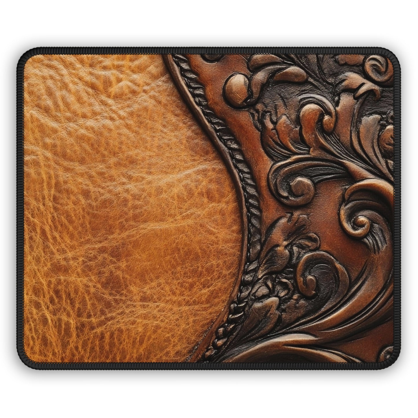 Western Tooled Leather Mouse Pad