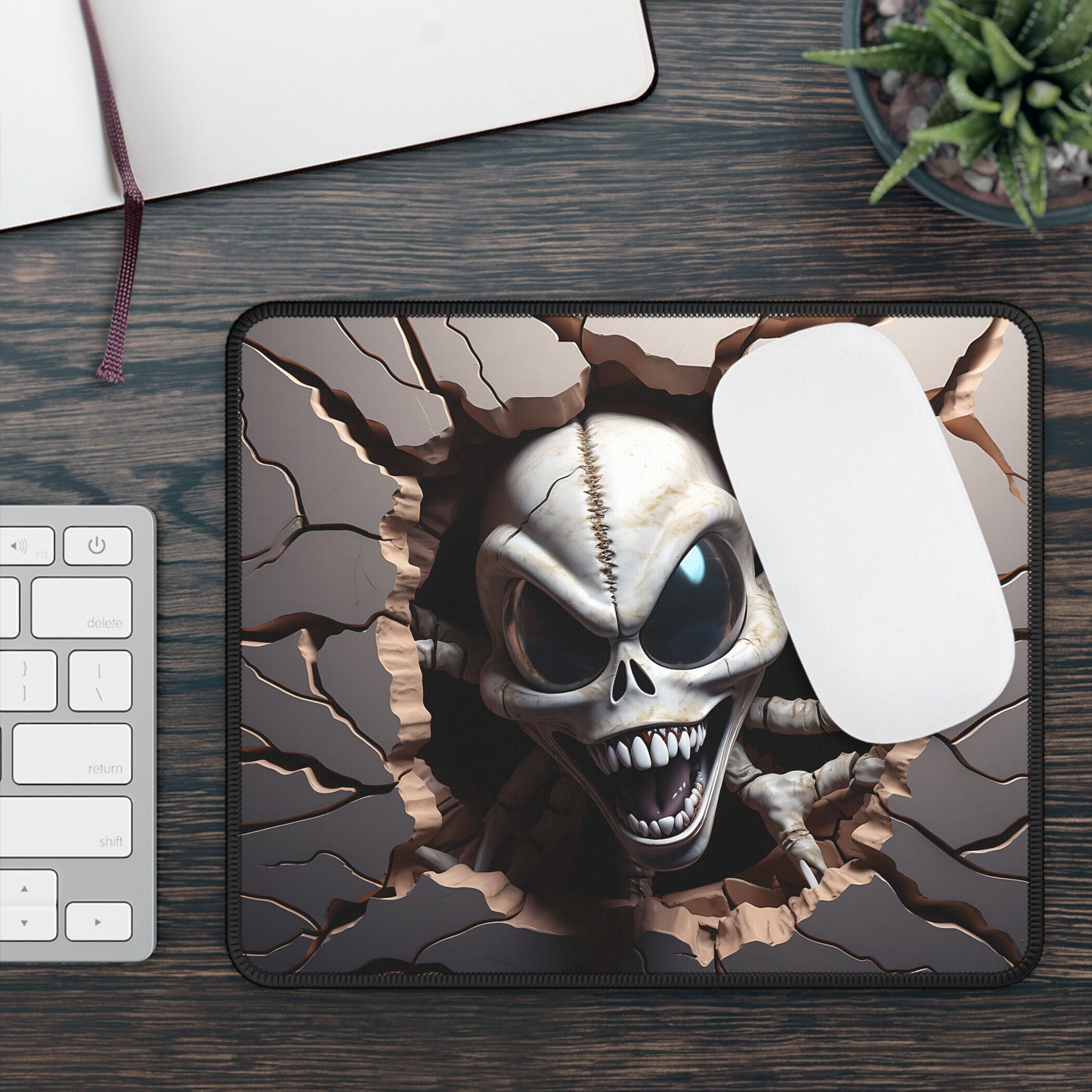 Cracked Skull Creature Mouse Pad