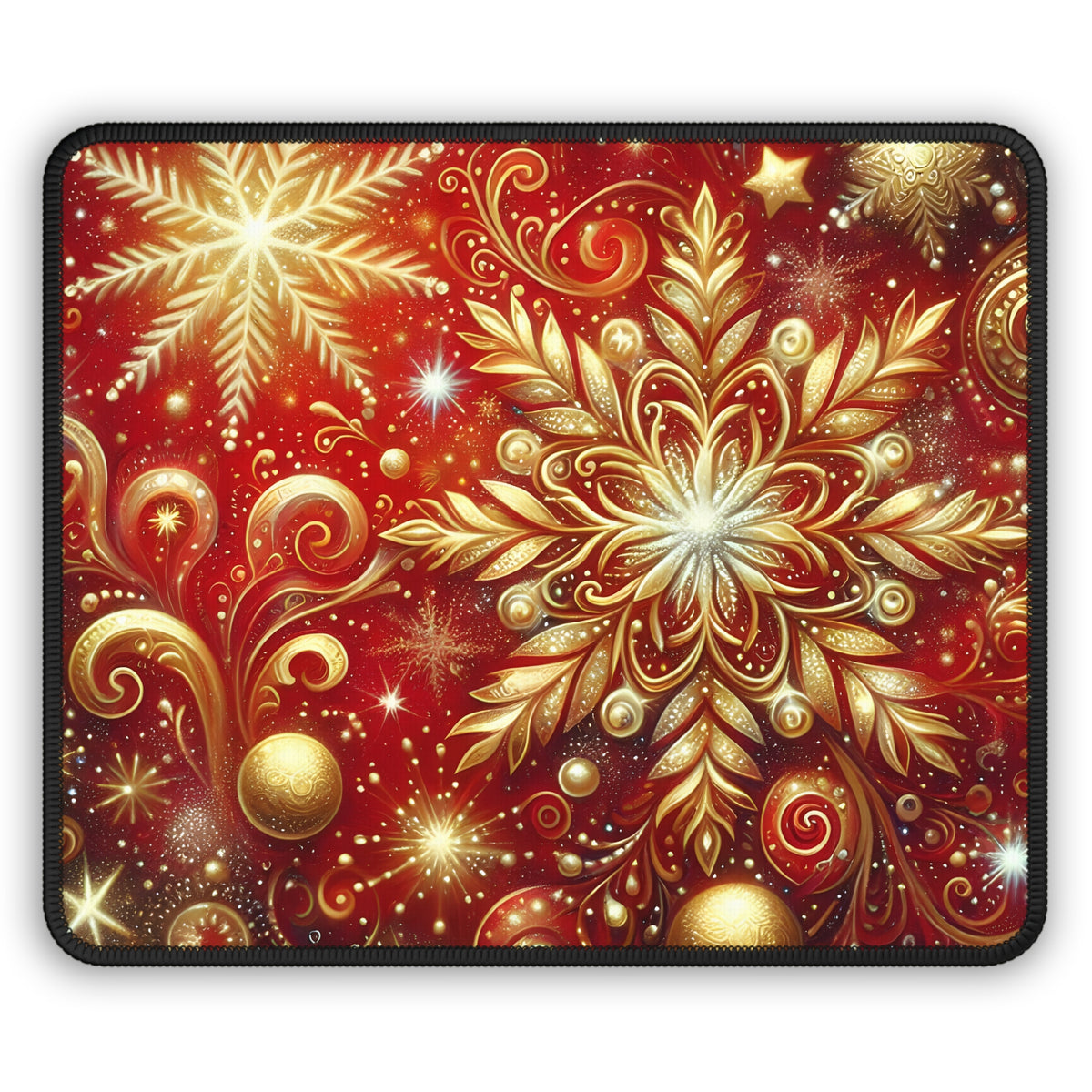 Elegant Christmas Snowflake Mouse Pad
