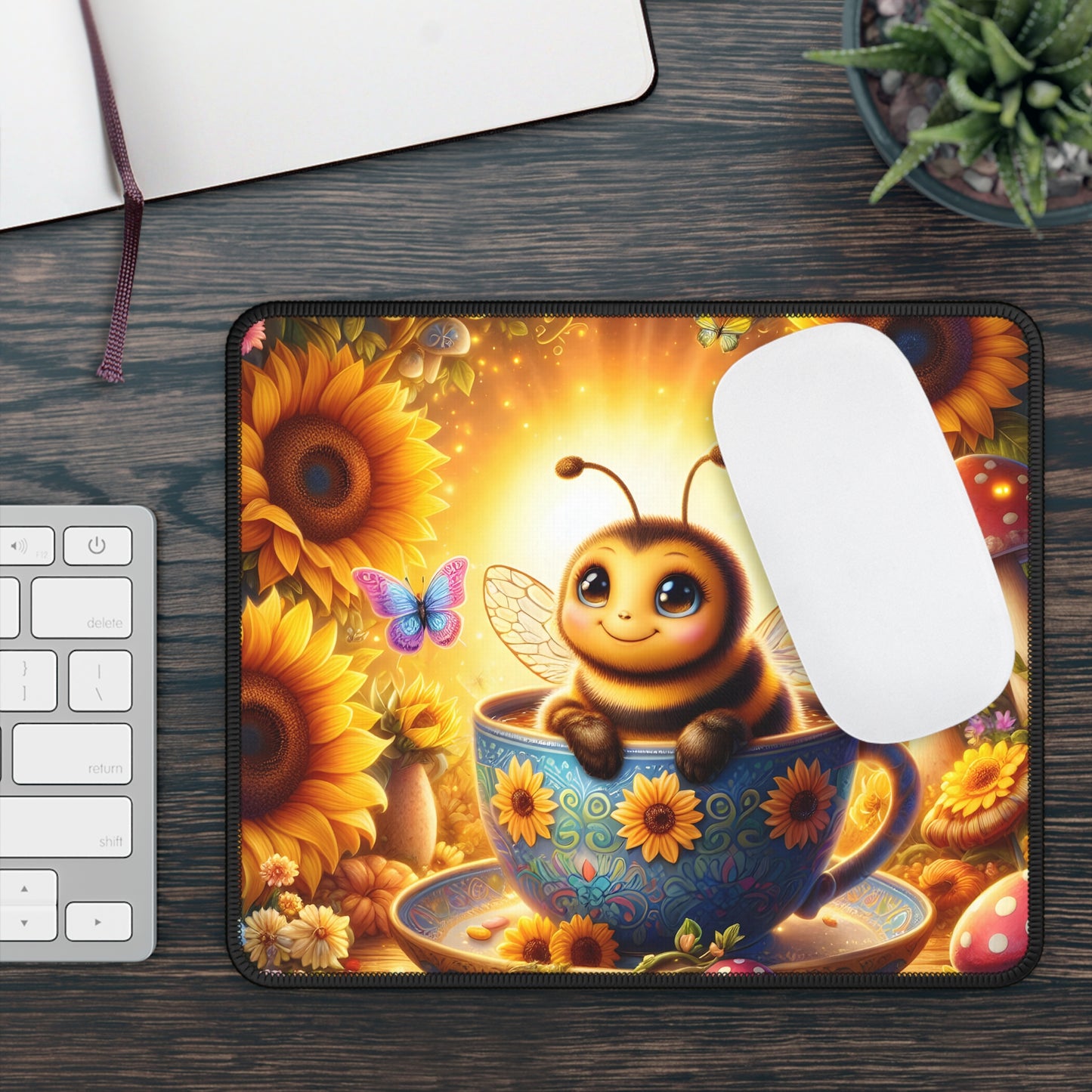 Sunny Sip Bee Mouse Pad