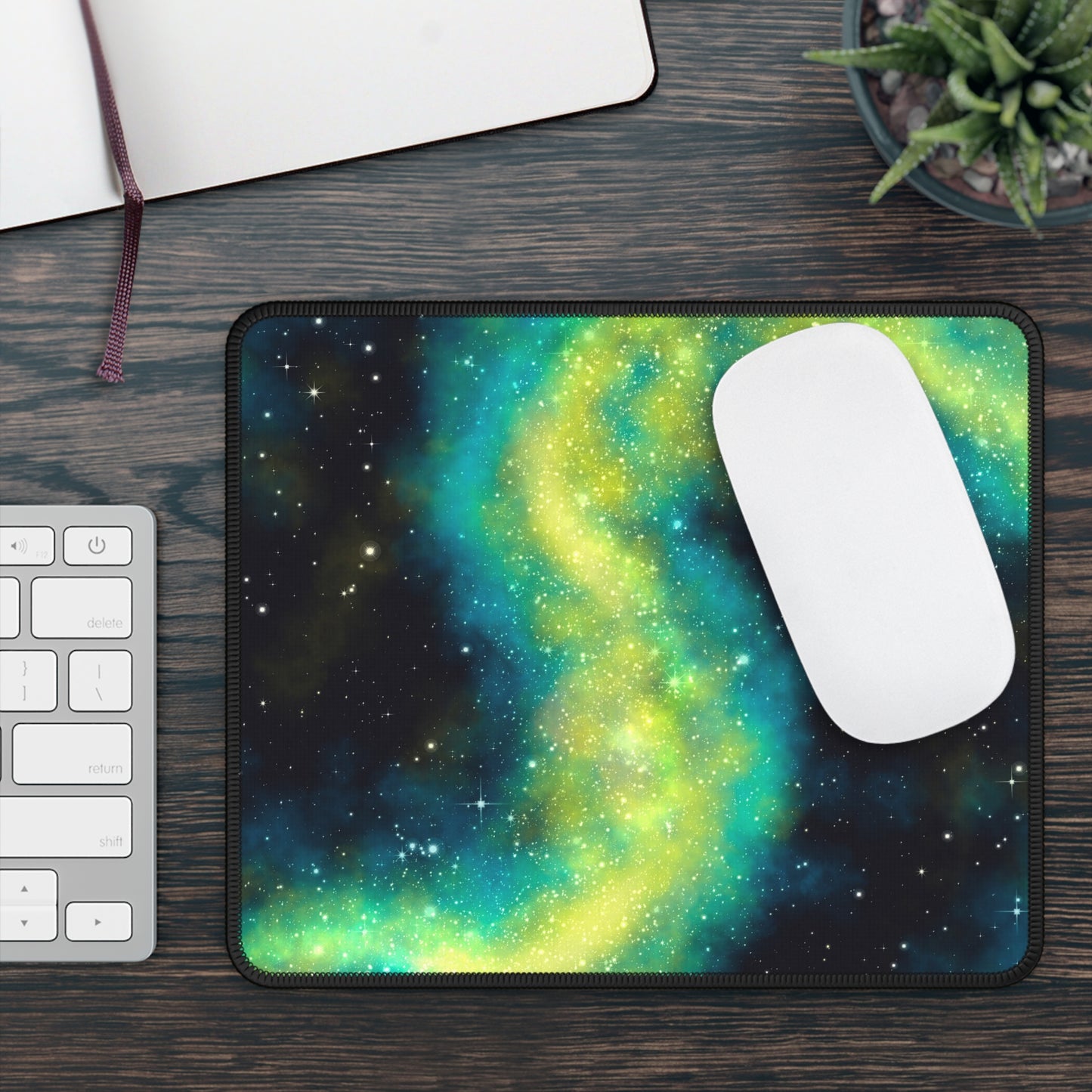Cosmic Aurora Swirl Mouse Pad