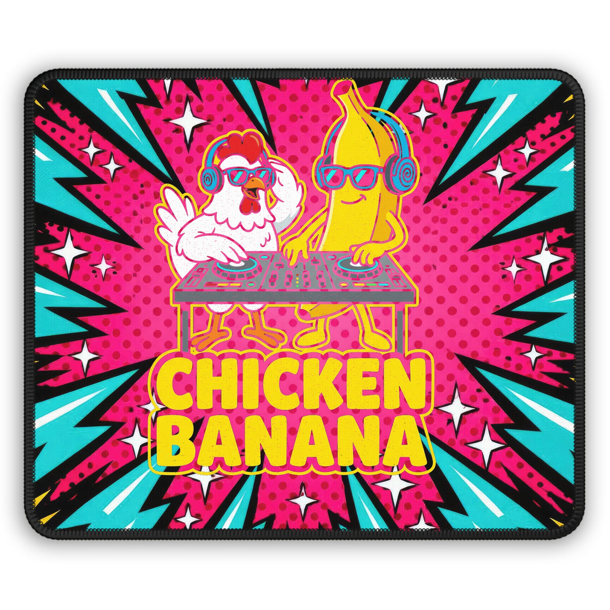 Chicken Banana DJ Mouse Pad